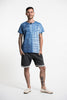 Unisex Indigo Tie Dye Half Stripes T-shirt