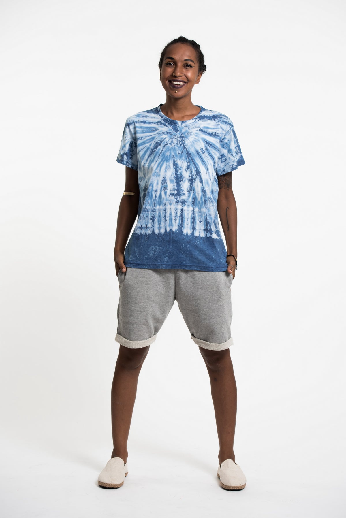 Unisex Indigo Tie Dye Spider T-shirt