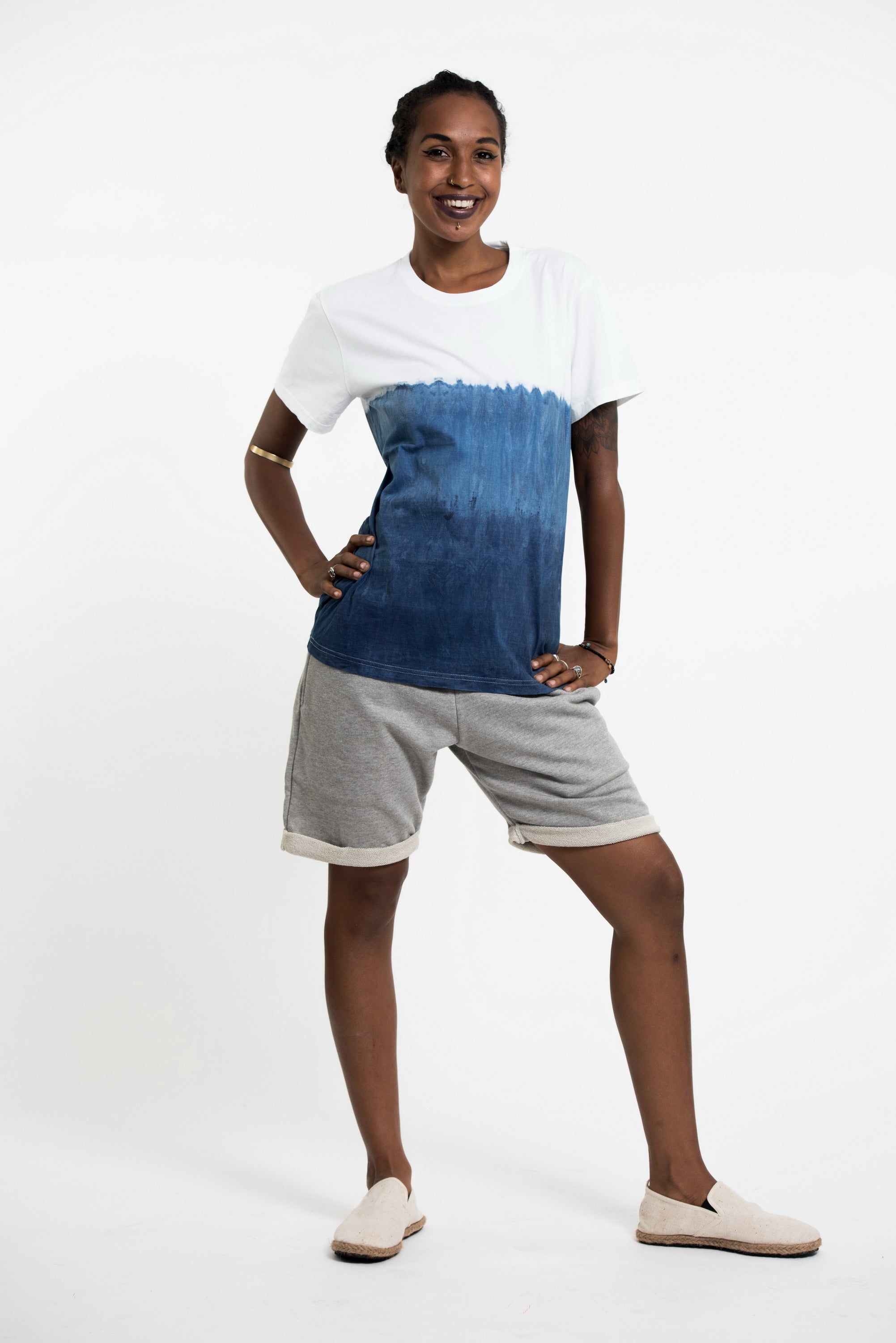 Unisex Indigo Tie Dye Ombre T-shirt
