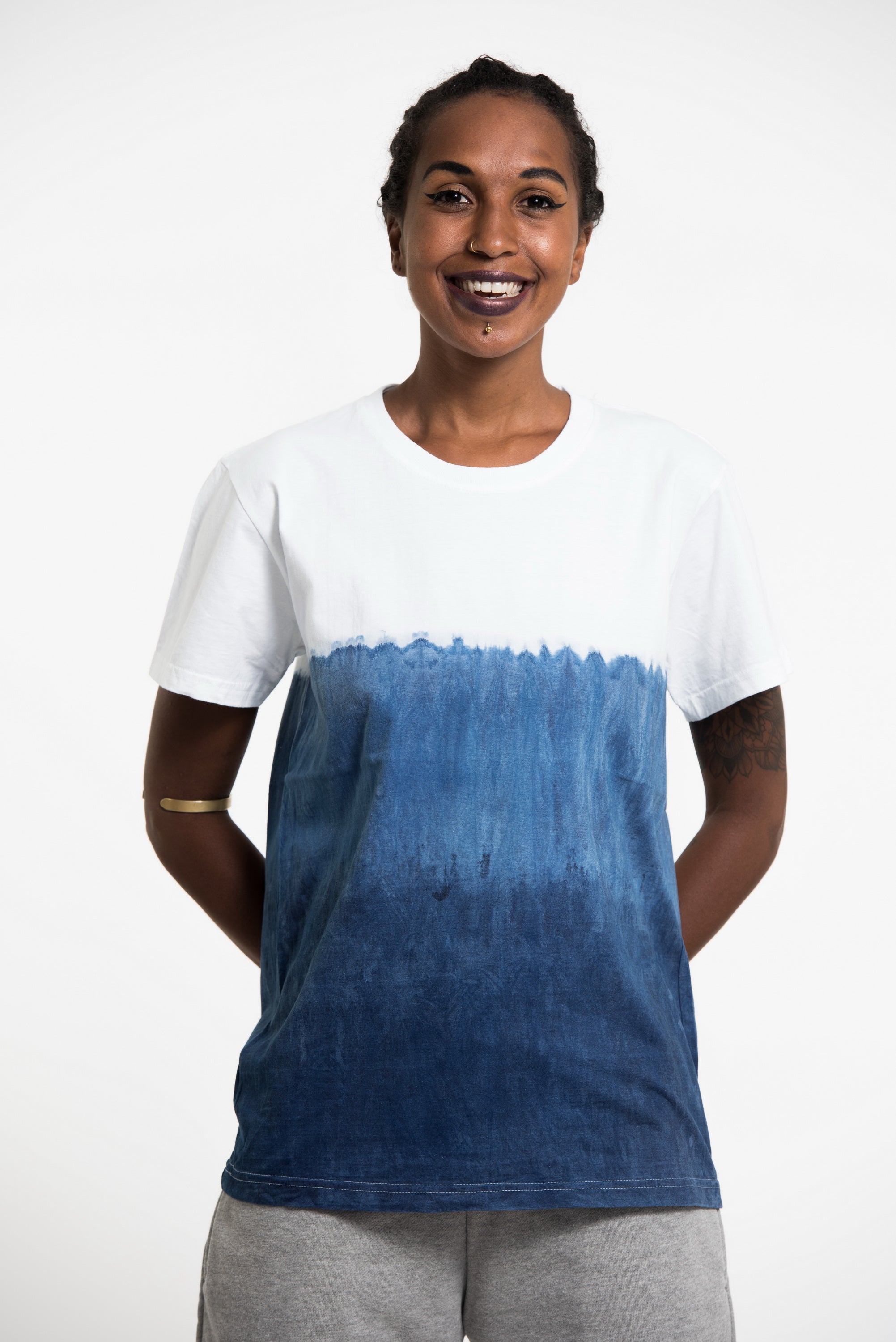 Unisex Indigo Tie Dye Ombre T-shirt