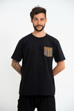 Wholesale Unisex Super Soft Cotton T-shirt with Aztec Pocket in Black - $9.50