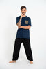 Unisex Super Soft Cotton T-shirt with Aztec Pocket in Navy