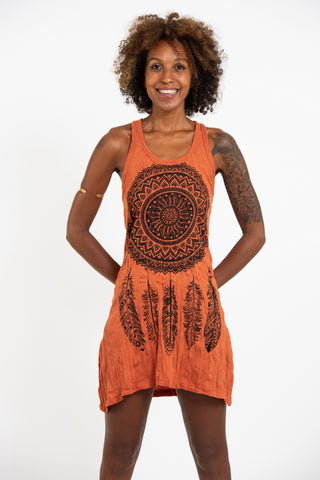 Sure Design Women's Dreamcatcher Tank Dress Orange