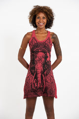 Sure Design Women's Wild Elephant Tank Dress Red