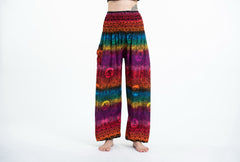 Rainbow Elephant Unisex Elephant Pants in Purple