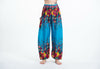 Floral Unisex Harem Pants in Ocean Blue