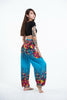 Floral Unisex Harem Pants in Ocean Blue