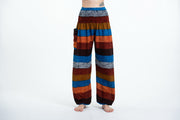 Boho Rust Striped Unisex Harem Pants
