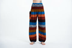 Boho Rust Striped Unisex Harem Pants