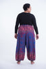 Plus Size Geometric Mandalas Unisex Harem Pants in Blue