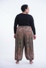 Plus Size Geometric Mandalas Unisex Harem Pants in Olive