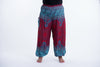 Plus Size Geometric Mandalas Unisex Harem Pants in Red