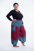 Plus Size Geometric Mandalas Unisex Harem Pants in Red