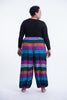 Plus Size Boho Blue Striped Unisex Harem Pants