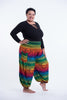 Plus Size Rainbow Elephant Unisex Elephant Pants in Green