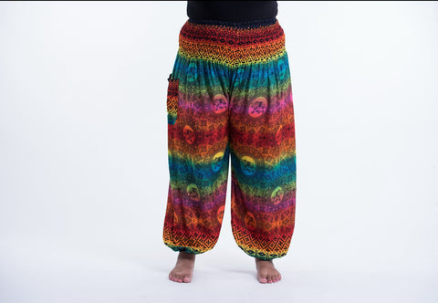 Plus Size Rainbow Elephant Unisex Elephant Pants in Orange