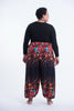 Plus Size Floral Unisex Harem Pants in Black