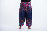 Wholesale Plus Size Floral Unisex Harem Pants in Blue - $15.50