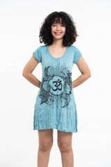 Sure Design Women's Om and Koi Fish Dress Turquoise