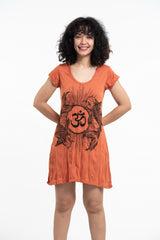 Sure Design Women's Om and Koi Fish Dress Orange