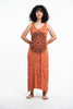Sure Design Womens Lotus Mandala Scoop Neck Tank Dress Orange