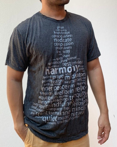 Sure Design Men's Harmony T-Shirt Silver on Black