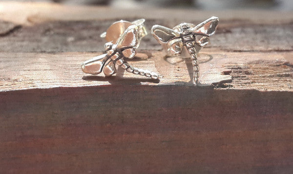 Sterling Silver Thai  Stud Earrings Dragonfly
