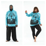 Wholesale Plus Size Sure Design Unisex Tree of Life Hoodie Turquoise - $14.00