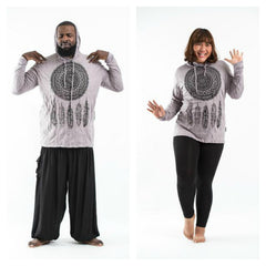 Plus Size Sure Design Unisex Dreamcatcher Hoodie Gray