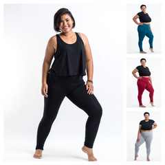 Assorted set of 5 PLUS SIZE Solid Color  Leggings