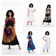 Assorted set of 5 Tie dye Loose Dress