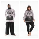 Wholesale Plus Size Sure Design Unisex Tree of Life Hoodie Gray - $14.00