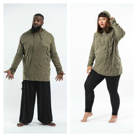 Plus Size Sure Design Unisex Blank Hoodie Green