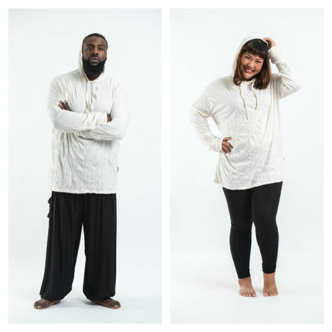 Plus Size Sure Design Unisex Blank Hoodie White