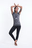 Sure Design Womens Octopus Chakras T-Shirt Silver on Black
