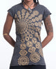 Sure Design Women's Chakra Fractal T-Shirt Gold on Black