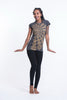Sure Design Women's Chakra Fractal T-Shirt Gold on Black