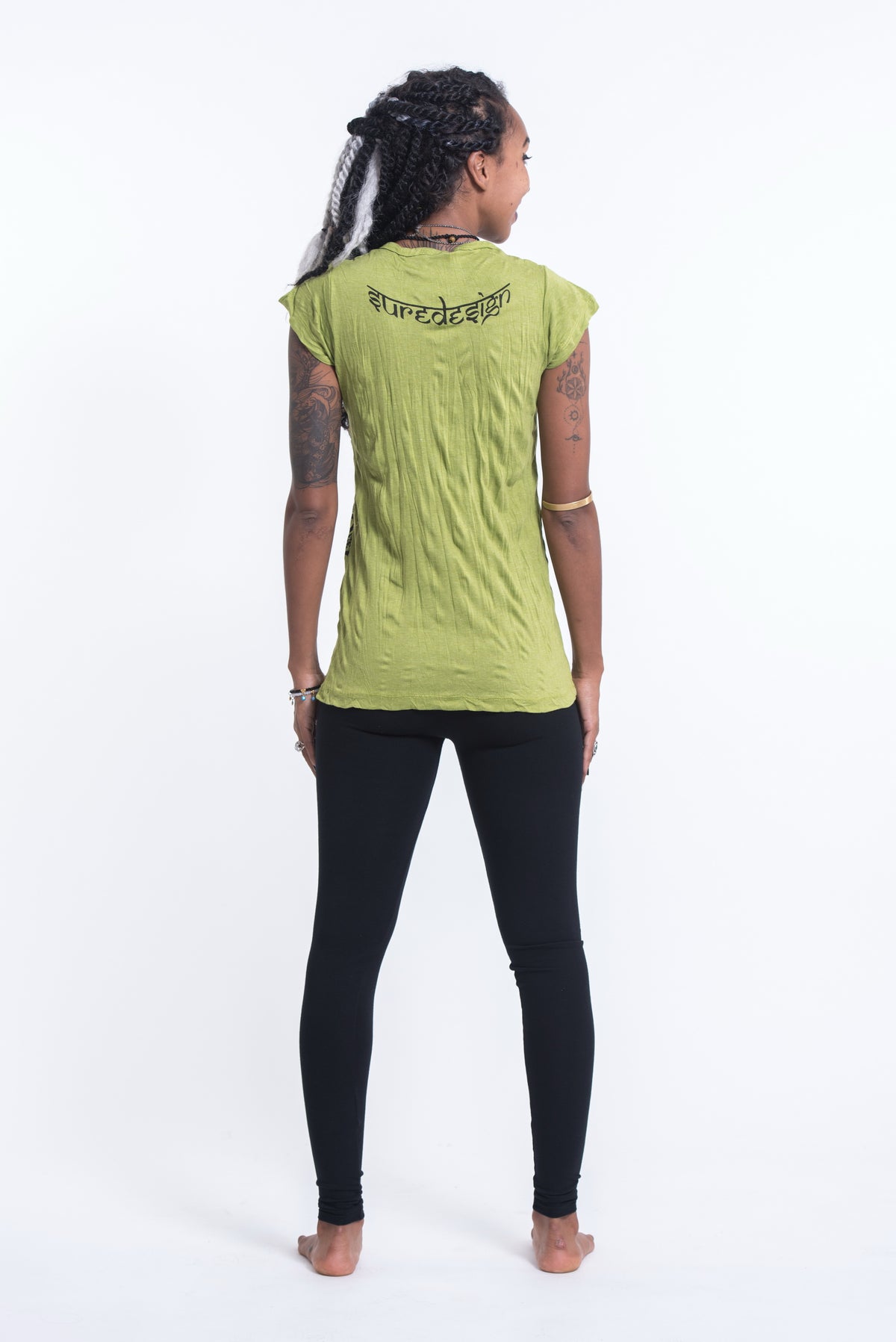 Sure Design Women's Chakra Fractal T-Shirt Lime