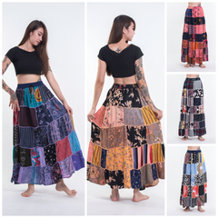 Assorted set of 3 Indian Cotton Boho Patchwork Skirts