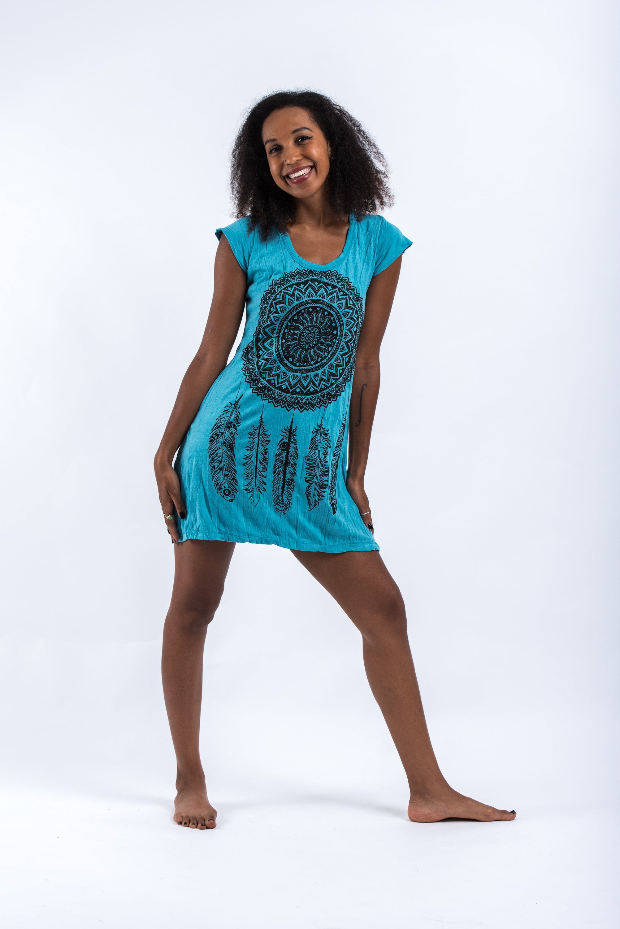 Sure Design Women's Dreamcatcher Dress Turquoise