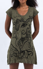 Sure Design Women's Cute Ganesha Dress Green