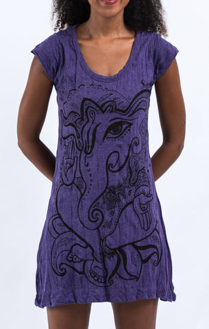 Sure Design Women's Cute Ganesha Dress Purple