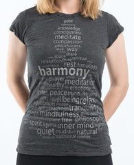 Sure Design Women's Harmony T-Shirt Silver On Black