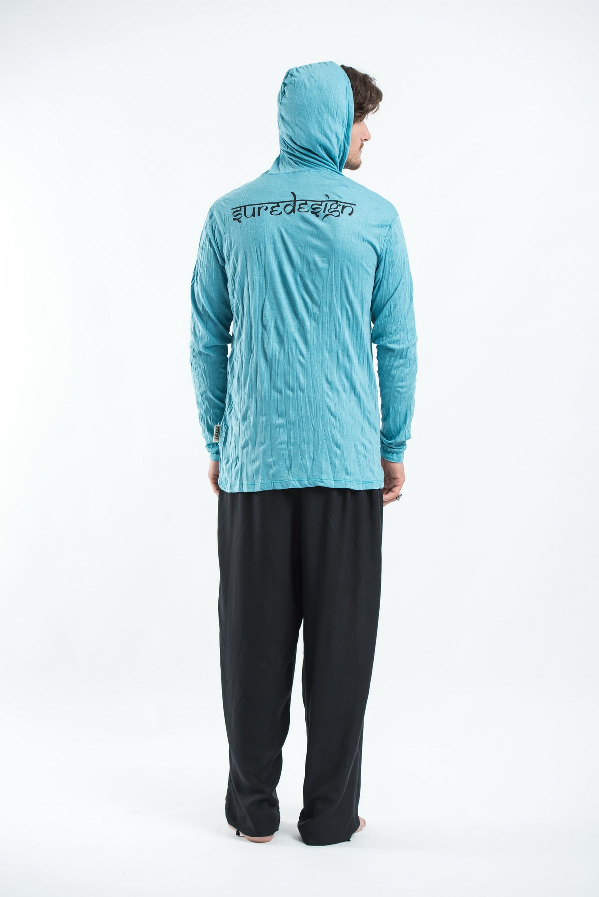 Sure Design Unisex Thai Tattoo Hoodie Turquoise