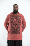 Wholesale Plus Size Sure Design Unisex Trippy Skull Hoodie Brick - $14.00