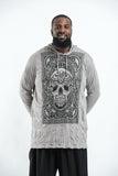 Wholesale Plus Size Sure Design Unisex Trippy Skull Hoodie Gray - $14.00