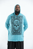 Wholesale Plus Size Sure Design Unisex Trippy Skull Hoodie Turquoise - $14.00