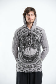Sure Design Unisex Weed Owl Hoodie Gray