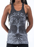 Wholesale Sure Design Women's Tree of Life Tank Top Silver on Black - $9.00