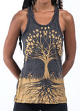 Wholesale Sure Design Women's Tree of Life Tank Top Gold on Black - $9.00